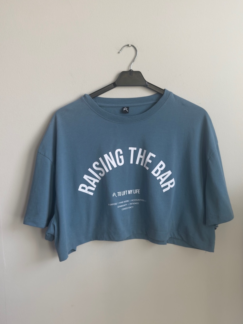 Oner Active Raised Bar Cropped Tee - Blue - Picture 2 of 7